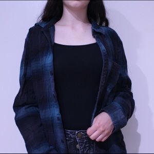 Men’s blue and black flannel